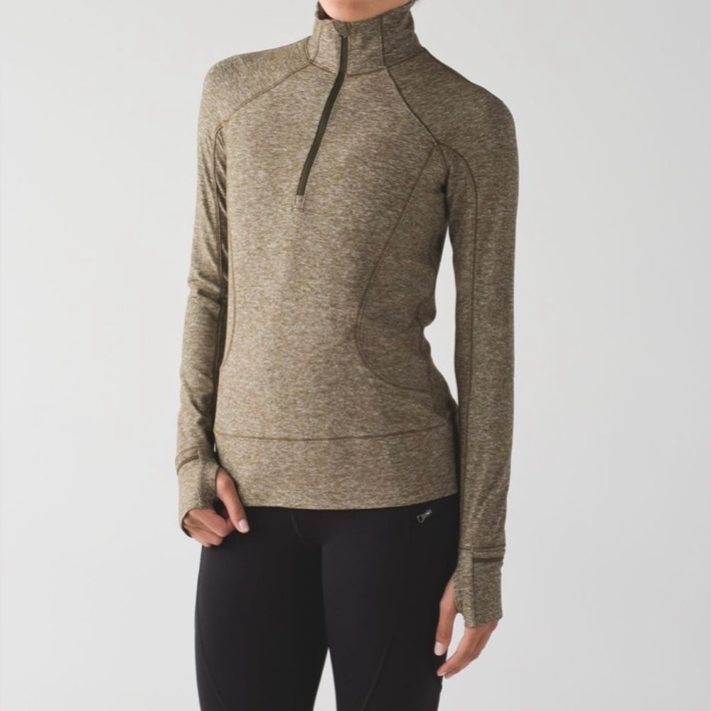 Lululemon Rush Hour Half Zip - Heathered Military Green